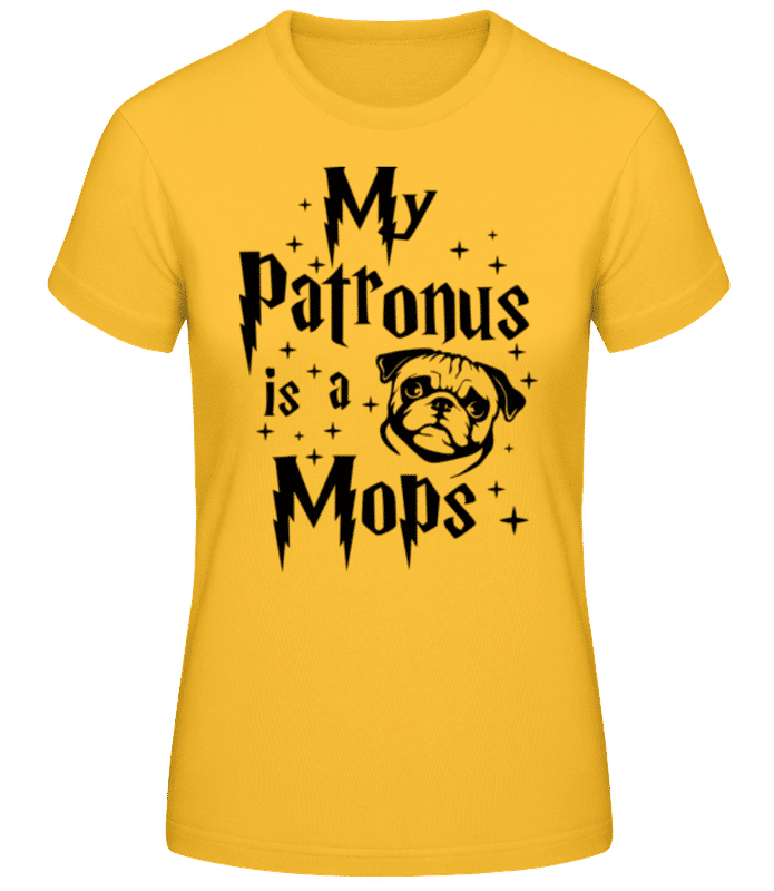 Vorschau: My Patronus Is A Mops - Frauen Basic T-Shirt - Goldgelb - Vorne