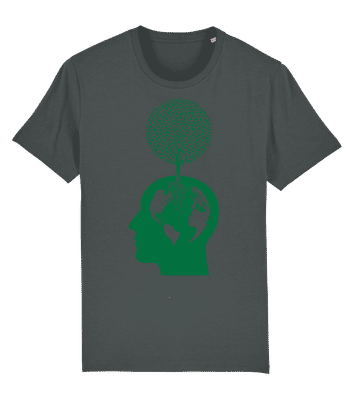 Nature And Environment Head - Men's Organic T-Shirt Stanley Stella 2.0 - Anthracite - Front