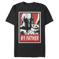 Star Wars - The Mandalorian - Mando & Child Galaxy Dad - Día del Padre - Hombres Camiseta - Negro - delante