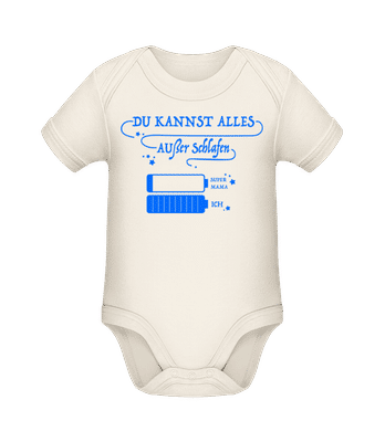 Du Kannst Alles Außer Schlafen - Baby Bio Strampler - Creme - Vorne