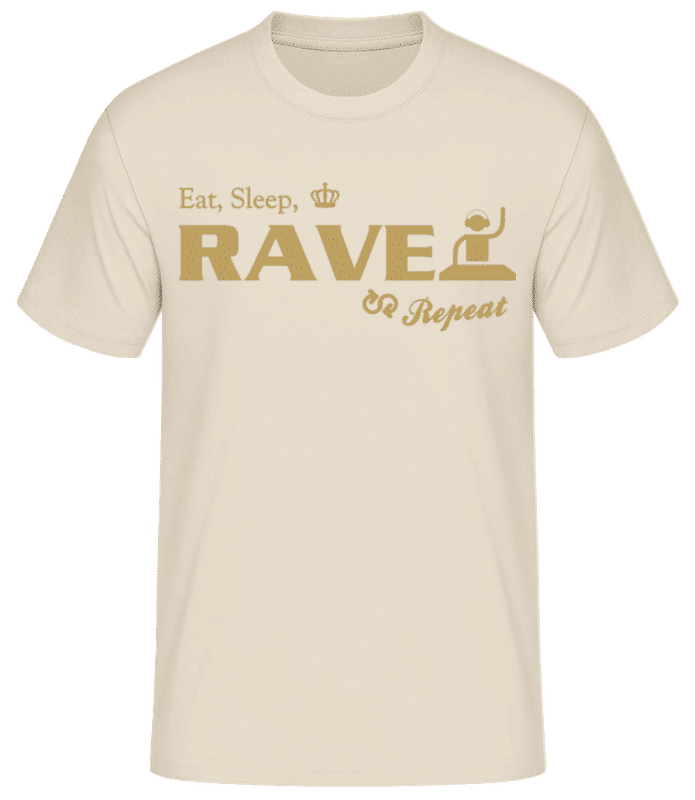Aperçu: Eat Sleep Rave Repeat - T-shirt standard Homme - Crème - Devant