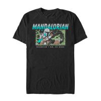 Star Wars - The Mandalorian - Mando & Child Ball Chase - Men's T-Shirt - Black - Front