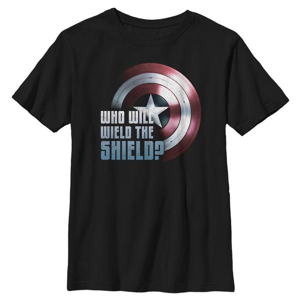 Aperçu: Marvel - Falcon et le soldat de l'hiver - Logo Wielding the Shield - Enfant T-shirt - Noir - Devant