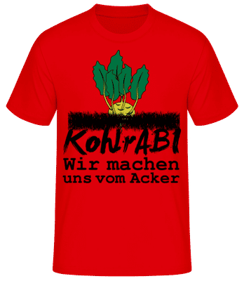 KohlrABI Macht Sich Vom Acker - Männer Basic T-Shirt - Rot - Vorne