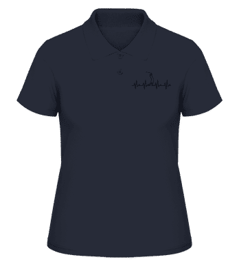 Rythme cardiaque de golf - Polo en piqué fin pour femmes - Bleu marine - Devant