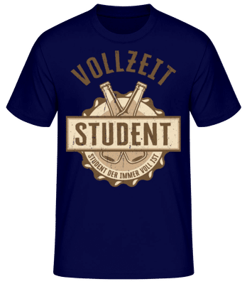 Vollzeit Student - Männer Basic T-Shirt - Marine - Vorne