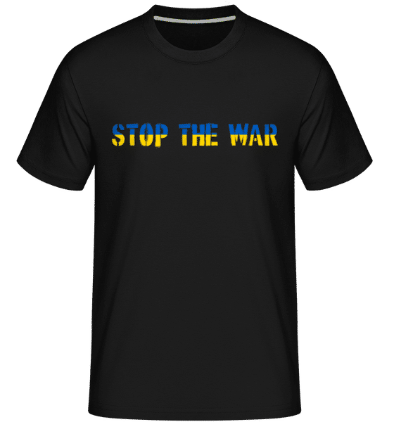 Aperçu: Stop The War Ukraine Flag -  T-Shirt Shirtinator homme - Noir - Devant
