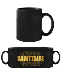 Écriture Doré Astrologique Sagittaire - Tasse Noire - Noir - Devant