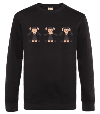 Blind Deaf Mute Monkey Dark - Men's standard sweatshirt - Black - Front