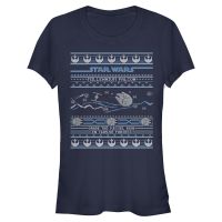 Star Wars - Millennium Falcon Falcon Attack Ugly Sweater - Weihnachten - Frauen T-Shirt - Marine - Vorne