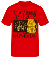 Say Yes To New Adventures - Pánske basic tričko - Červená - Predné