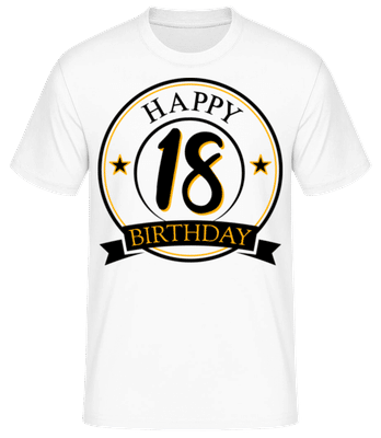 Happy Birthday 18 - Männer Basic T-Shirt - Weiß - Vorne