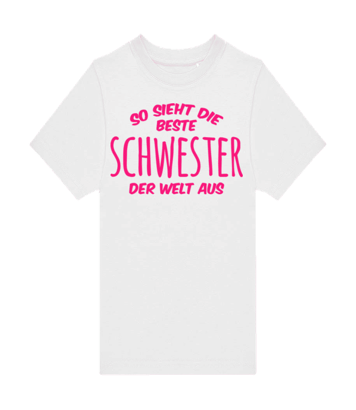 Vorschau: Beste Schwester Der Welt - Kinder T-Shirt B&C - Weiß - Vorne