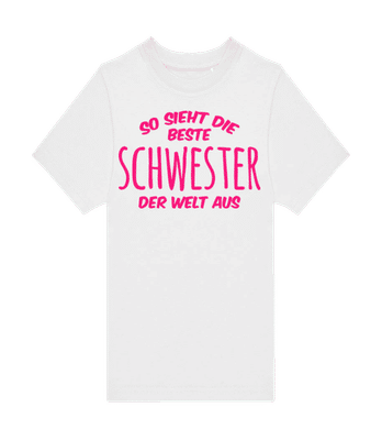Beste Schwester Der Welt - Kinder T-Shirt B&C - Weiß - Vorne
