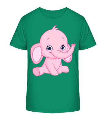 Elephant Comic - Kid's Organic T-Shirt Stanley Stella 2.0 - Green - Front