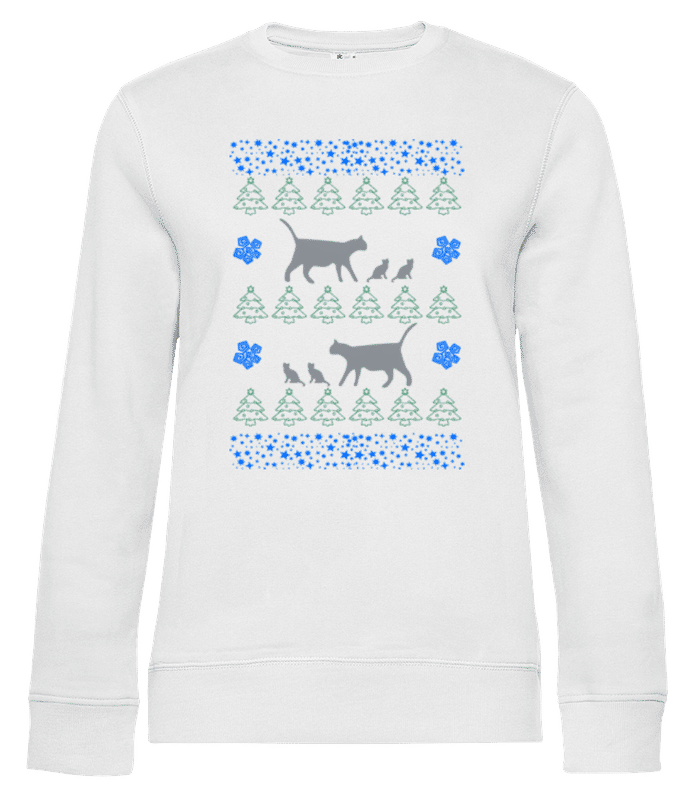 Náhled: Vánoční Kočky - Dámská standardní mikina - Bílá - Napřed