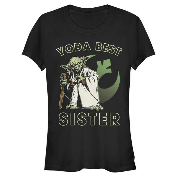 Aperçu: Star Wars - Yoda Best Sister - Family - Femme T-shirt - Noir - Devant