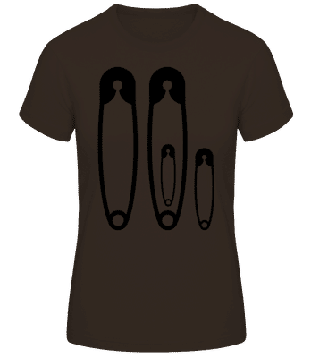 Familie Sicherheitsnadeln - Frauen Basic T-Shirt - Braun - Vorne