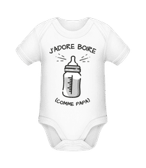 J’adore Boire Comme Papa · Body manches courtes bio