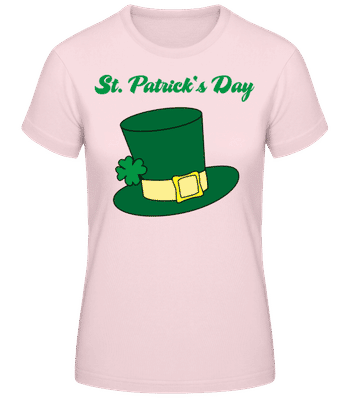 St. Patrick's Day Hat - Women's Basic T-Shirt - Pink - Front