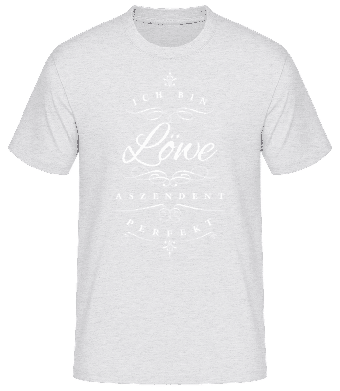 Vorschau: Ich Bin Löwe Aszendent Perfekt - Männer Basic T-Shirt - Grau meliert - Vorne