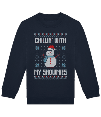 Chillin With My Snowmies - Sudadera estándar para niño/a - Marino - delante