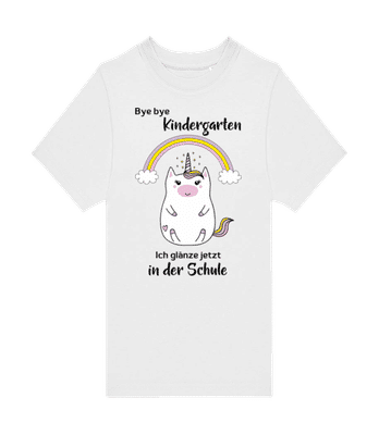 Bye Bye Kindergarten Einhorn - Kinder T-Shirt B&C - Weiß - Vorne