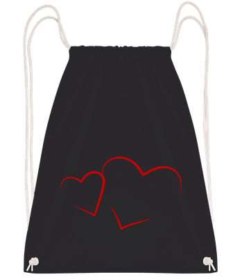 Cœurs - Sac à dos Drawstring - Noir - Vorn