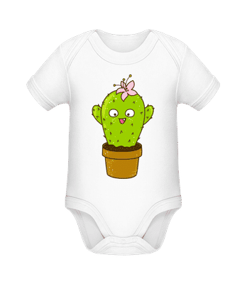 Cactus Drôle - Body manches courtes bio - Blanc - Devant