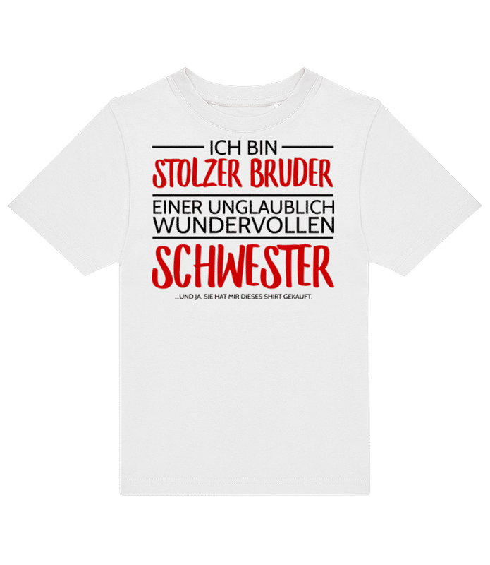 Vorschau: Stolzer Bruder Einer Schwester - Kinder T-Shirt B&C - Weiß - Vorne