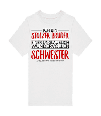 Stolzer Bruder Einer Schwester - Kinder T-Shirt B&C - Weiß - Vorne