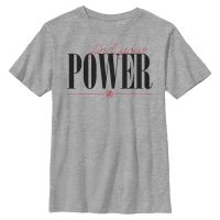 Marvel - Avengers - Text Power Script - Kinder T-Shirt - Grau meliert - Vorne