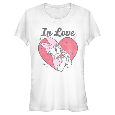 Disney Classics - Mickey Mouse - Daisy Duck In Love - Valentine's Day - Femme T-shirt - Blanc - Devant