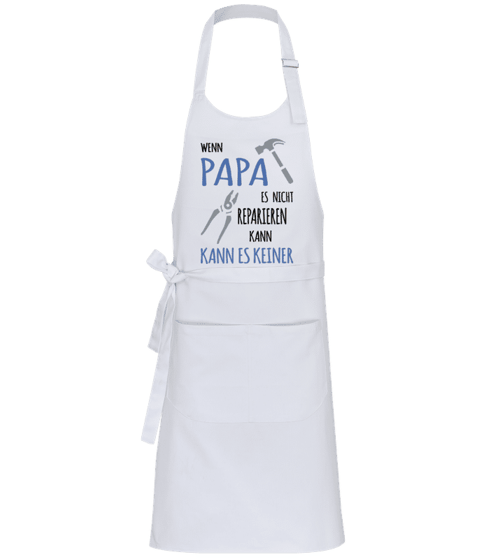 Vorschau: Wenn Papa Es Nicht Reparieren Kann - Profi Kochschürze - Weiß - Vorne