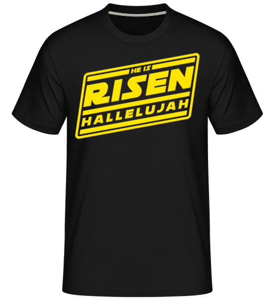 Aperçu: He Is Risen Hallelujah -  T-Shirt Shirtinator homme - Noir - Devant