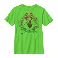 Star Wars - Mandalorian - The Child Galaxy's Greetings - Vánoce - Dětské Tričko - Limetová - Napřed