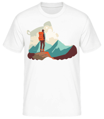Silhouette de Chaussure de Randonnée - T-shirt standard Homme - Blanc - Devant