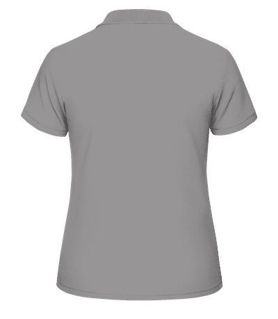 Polo en piqué fin pour femmes - Gris chiné - Derrière