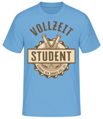 Vollzeit Student - Männer Basic T-Shirt - Hellblau - Vorne