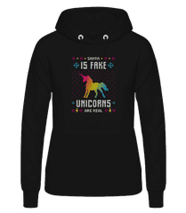 Santa Is Fake Unicorns Are Real · Sweat à capuche basique pour femme