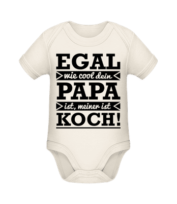 Mein Papa Ist Cooler Koch - Baby Bio Strampler - Creme - Vorne