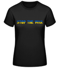 Stop The War Ukraine Flag - Dámske basic tričko - Čierna - Predné