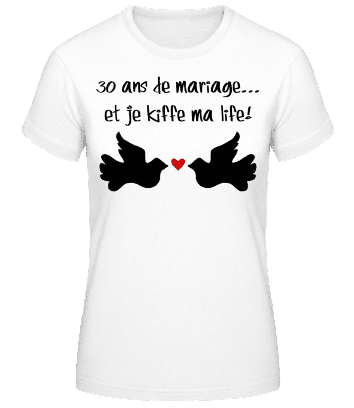 Aperçu: 30 Ans De Mariage - T-shirt standard Femme - Blanc - Devant