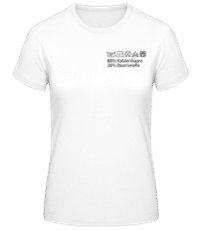 Waschanleitung Katzenhaare - Frauen Basic T-Shirt - Weiß - Vorne