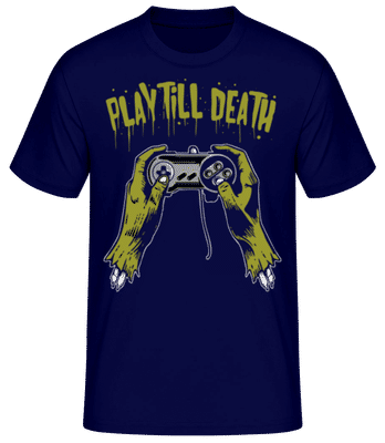 Play Till Death - Men's Basic T-Shirt - Navy - Front
