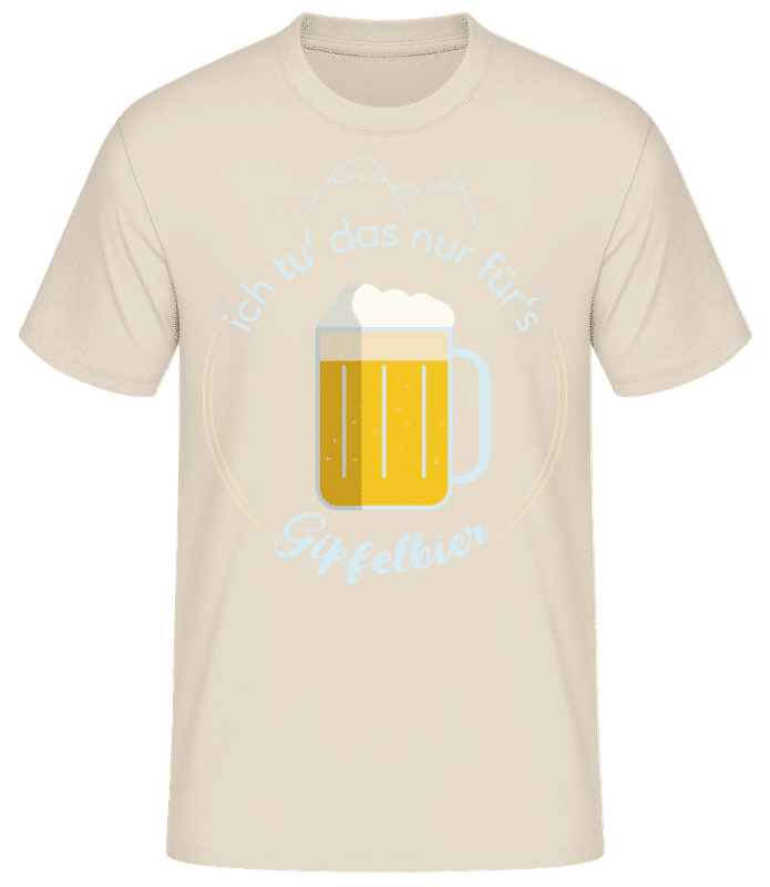 Vorschau: Ich Tu Das Nur Fürs Gipfelbier - Männer Basic T-Shirt - Creme - Vorne