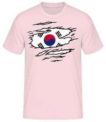Zerrissene Fahne Südkorea - Männer Basic T-Shirt - Rosa - Vorne