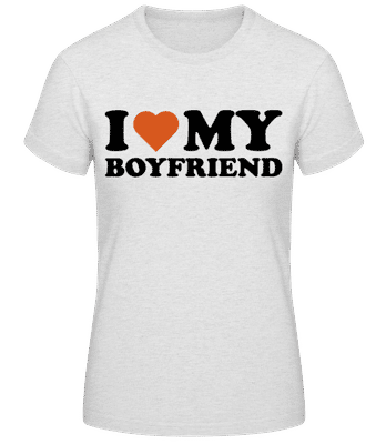 I Love My Boyfriend Black - Camiseta básica de mujer - Gris moteado - delante