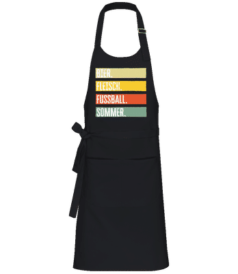 Bier Fleisch Fußball Sommer - Profi Kochschürze - Schwarz - Vorne