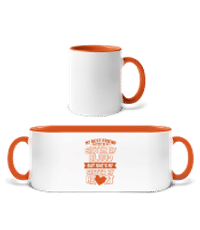 My Sister By Heart - Dvojfarebný hrnček s farbou vo vnútri - Biela / Pomarančová - Predné